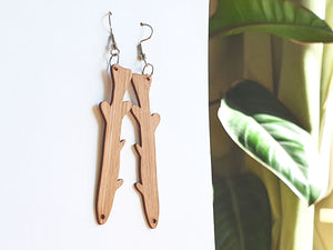 Kōkopu / Galaxiid Fish Earrings | Salvaged Bamboo Offcuts