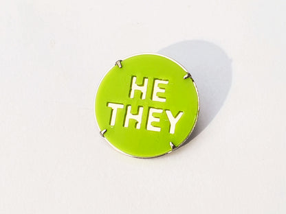 Pronoun Badge | Recycled Ice Cream Container Lids