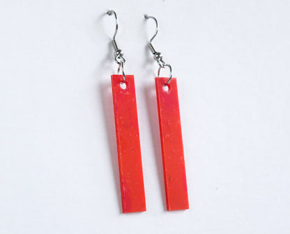 'Straight and Narrow' Earrings | Recycled 3D Printer Waste