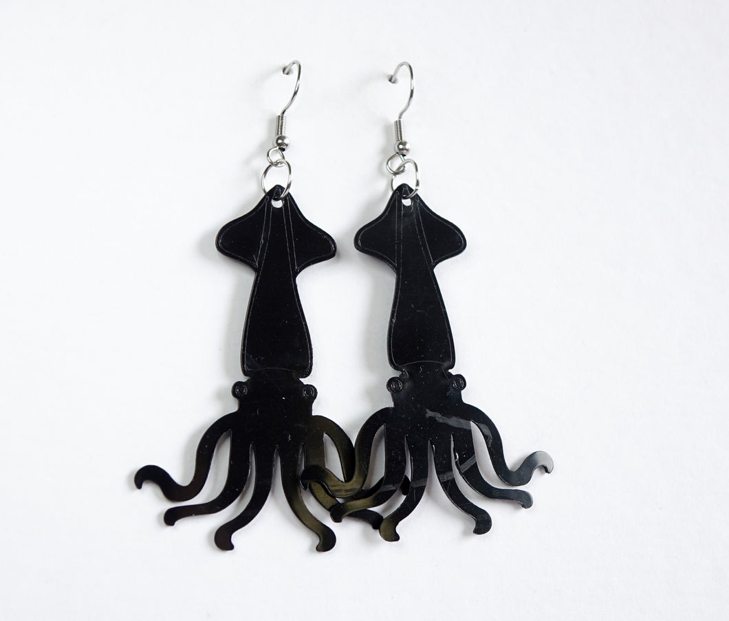 Squid Earrings | Recycled Ice Cream Container Lids