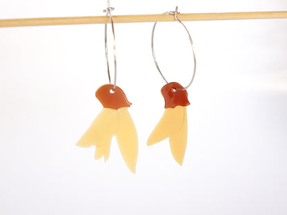 Kōwhai Earrings | Recycled Ice Cream Container Lids