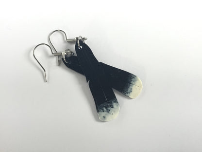 Huia Feather earrings, recycled plastic, glow in the dark, as worn by Jacinda Ardern, Made in NZ