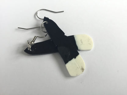 Huia Feather earrings, recycled plastic, glow in the dark, as worn by Jacinda Ardern, Made in NZ