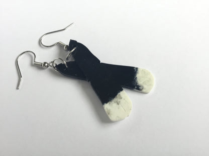 Huia Feather earrings, recycled plastic, glow in the dark, as worn by Jacinda Ardern, Made in NZ