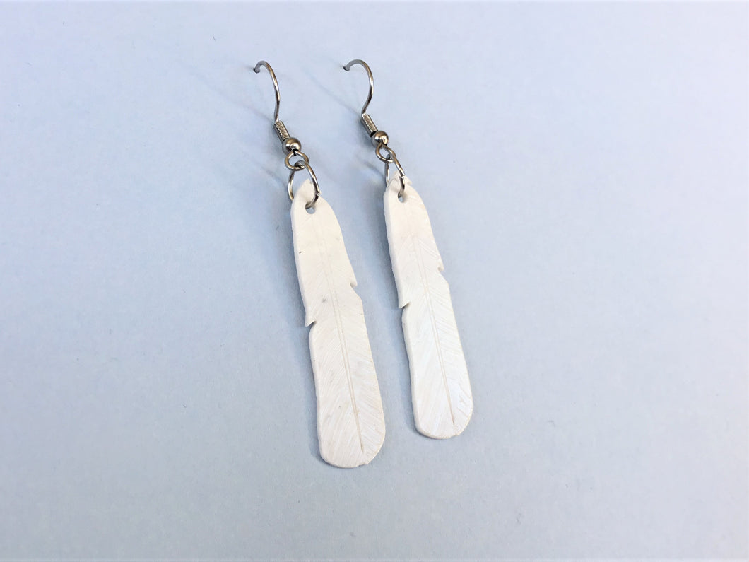 Black-billed Gull Feather Earrings | Recycled 3D Printer Waste