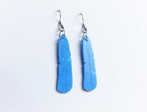 Kingfisher Feather Earrings | Recycled 3D Printer Waste